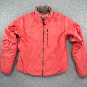 Obermeyer Puffer Jacket Womens 8 Coral Pink Arm Vents Pockets Style 74100 2008